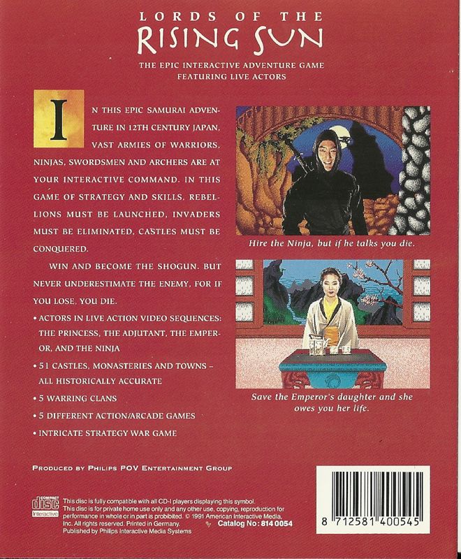 Lords of the Rising Sun box art for CD-i